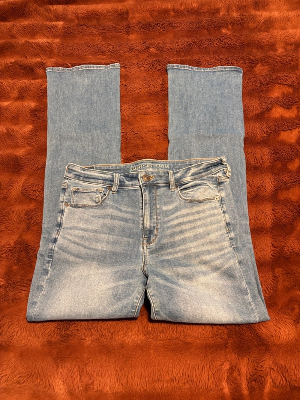 American Eagle Outfitters Light Wash Flare Jeans 14 XLONG